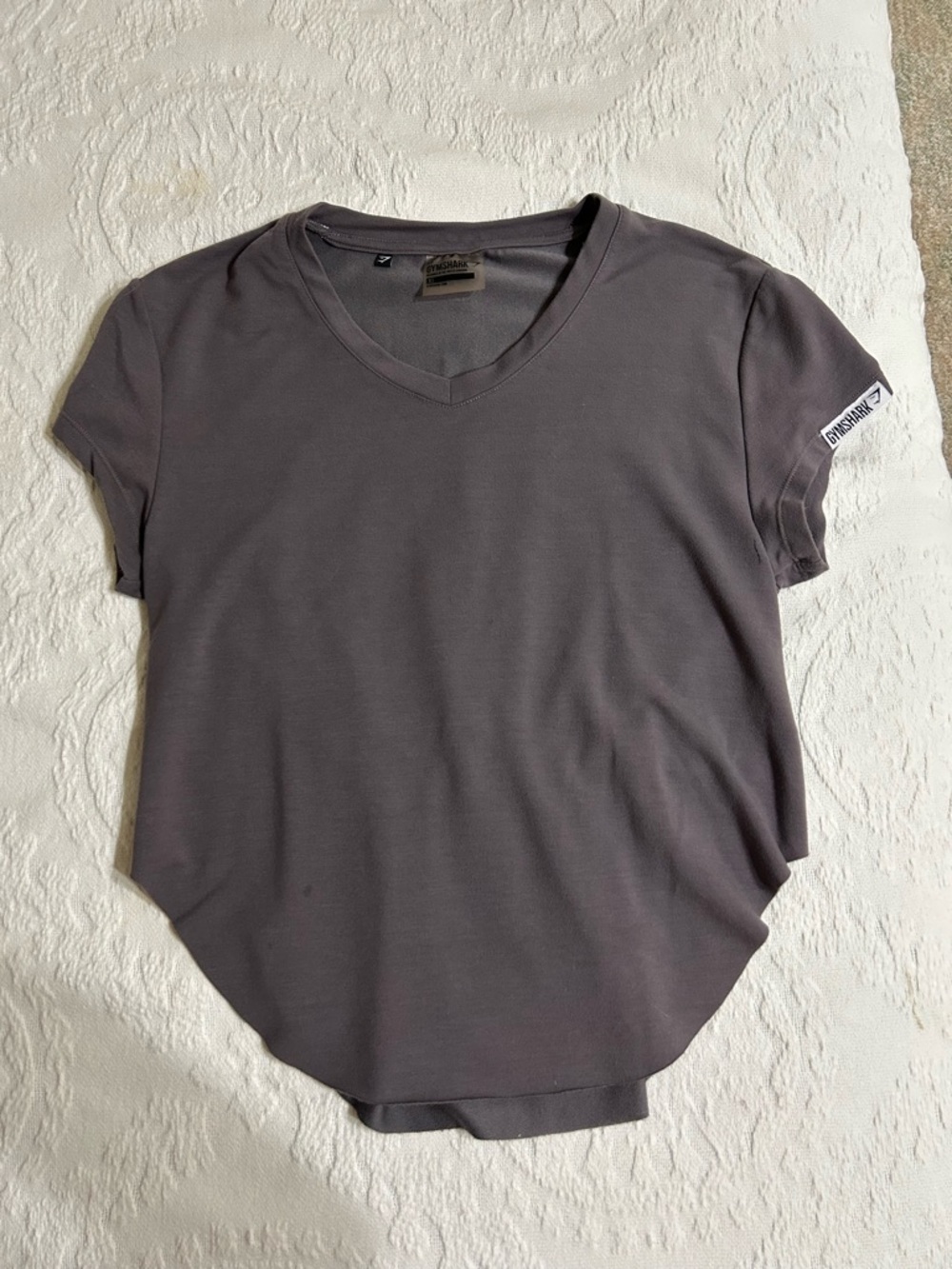 Gymshark Women's Charcoal V-Neck Short Sleeve Tee - Dark Gray